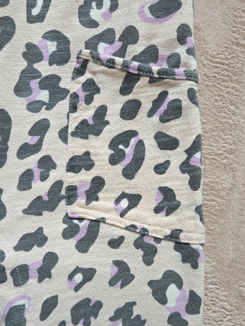 Grayson Mini Sleeveless Leopard Print Jumpsuit Romper with Lavender Accents 3T - Picture 3 of 12